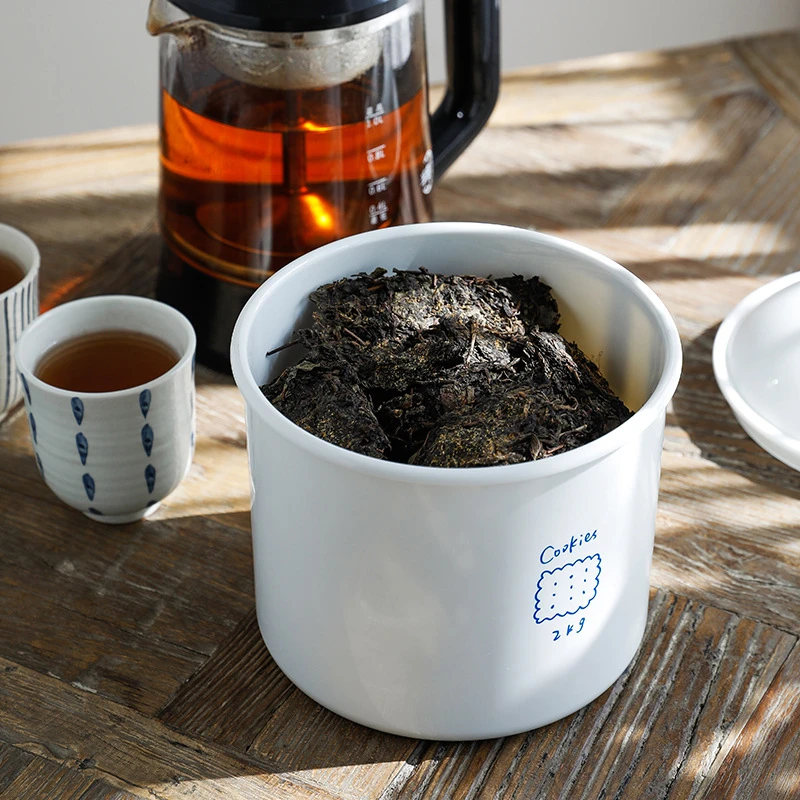 霜山食品密封罐大白罐厨房罐子点心饼干桶大容量塑料收纳罐2.8L