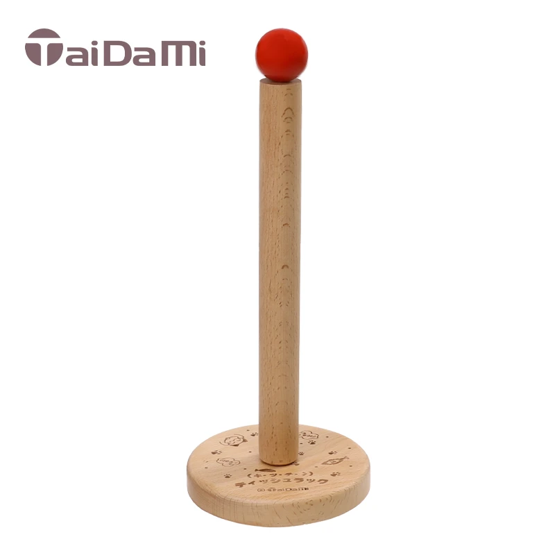 TAIDAMI日本厨房纸巾架立式木质卷纸架保鲜袋收纳架木制 1967