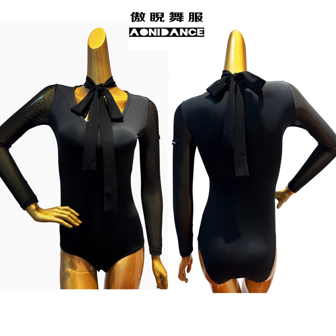 傲睨舞服2022双十二新品拉丁舞连体操服系带款自带重点Q22