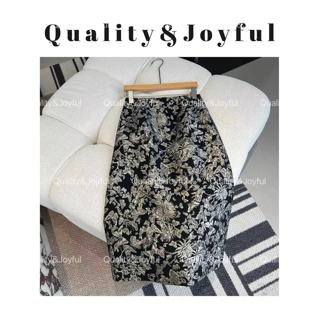 【繁花】2025早春D家柜子新款刺绣显瘦A字半身裙