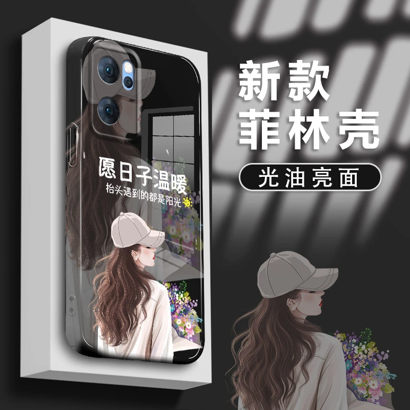 适用于OPPOReno7手机壳菲林壳愿日子温暖镜头全包防摔保护套