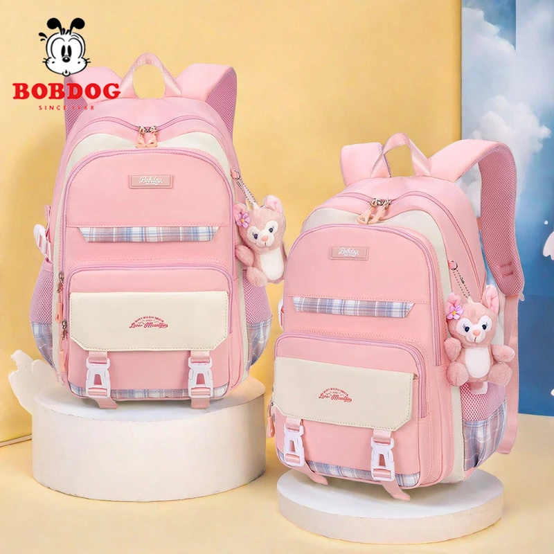 巴布豆2024新款学生党儿童书包减负护脊女孩1-6年级大容量双肩包