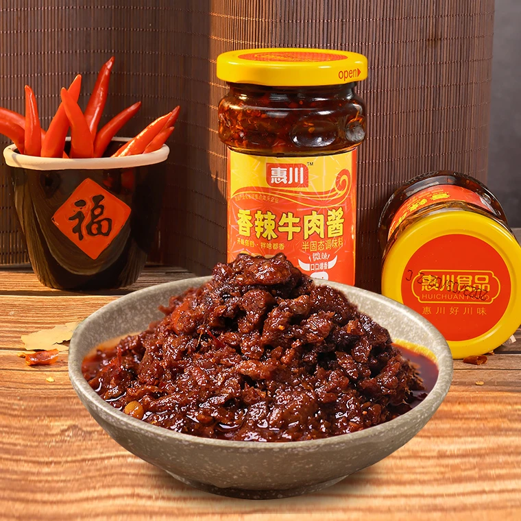 HC/惠川香辣牛肉酱260克/瓶_牛肉拌饭酱_牛肉拌面酱_牛肉夹馍酱