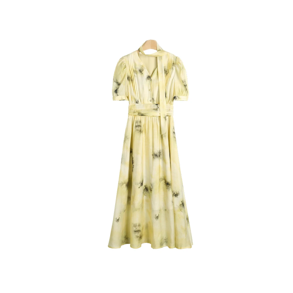 2024夏季新款温柔风气质收腰连衣裙899825