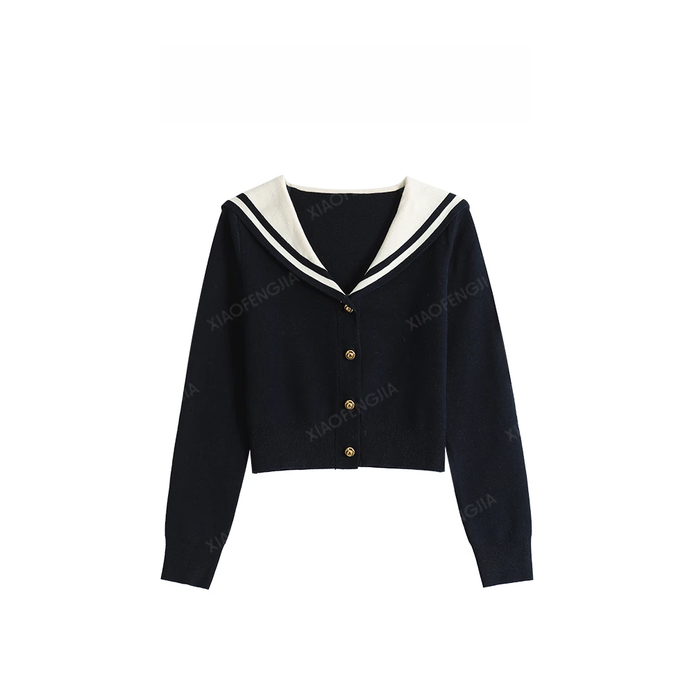 【封后轻奢设计】2024秋季新款气质减龄学院风开衫毛衣63893