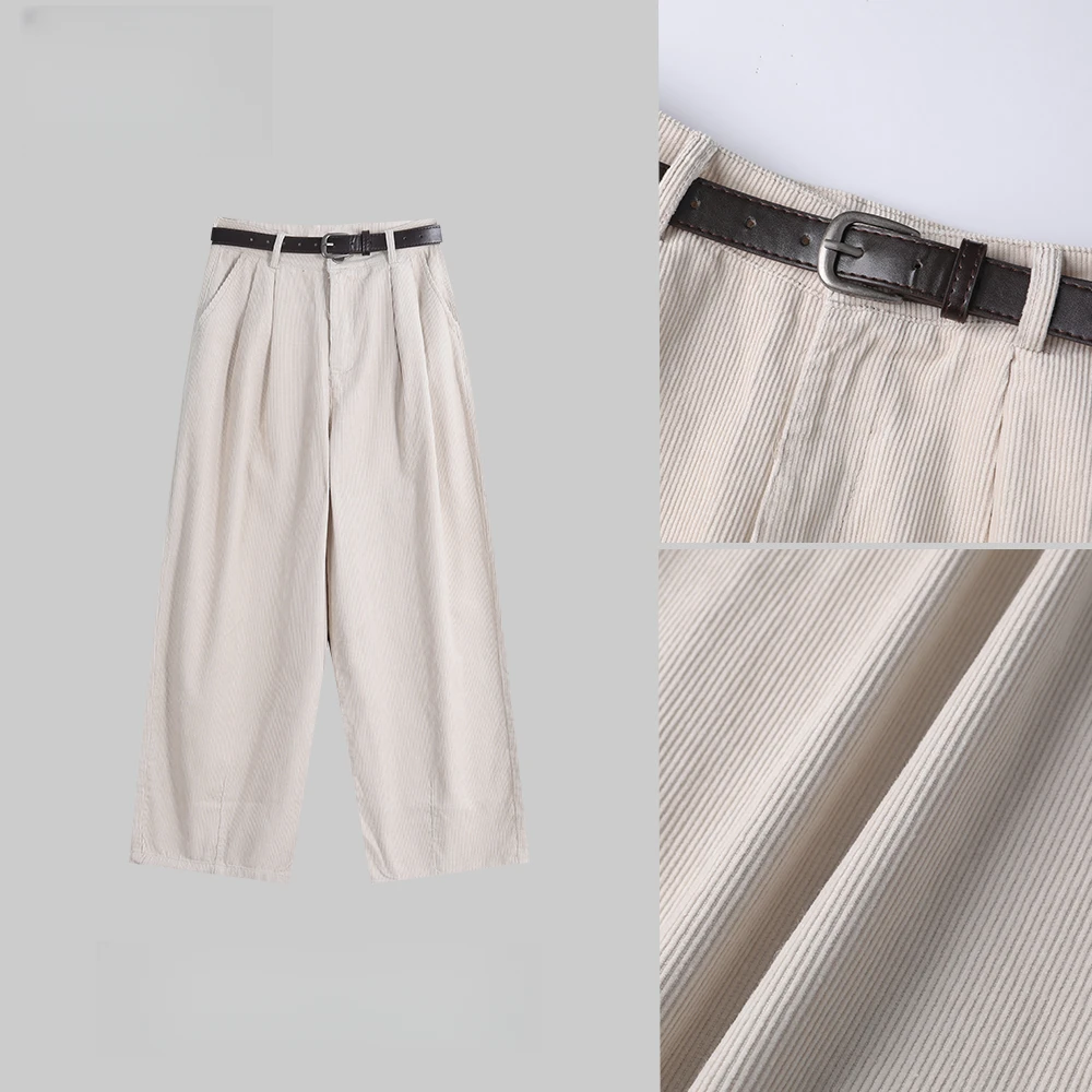 2024秋季气质百搭时尚宽松阔腿休闲裤86A1291