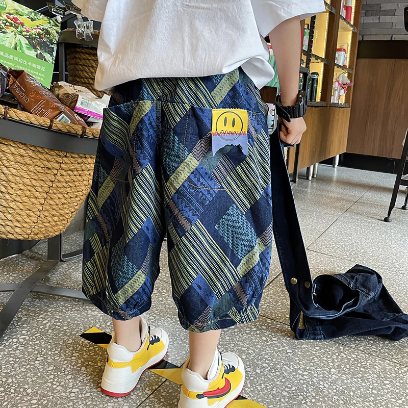 男童裤子防蚊裤帅气薄款2025新款儿童中大童七分裤夏装复古中裤潮