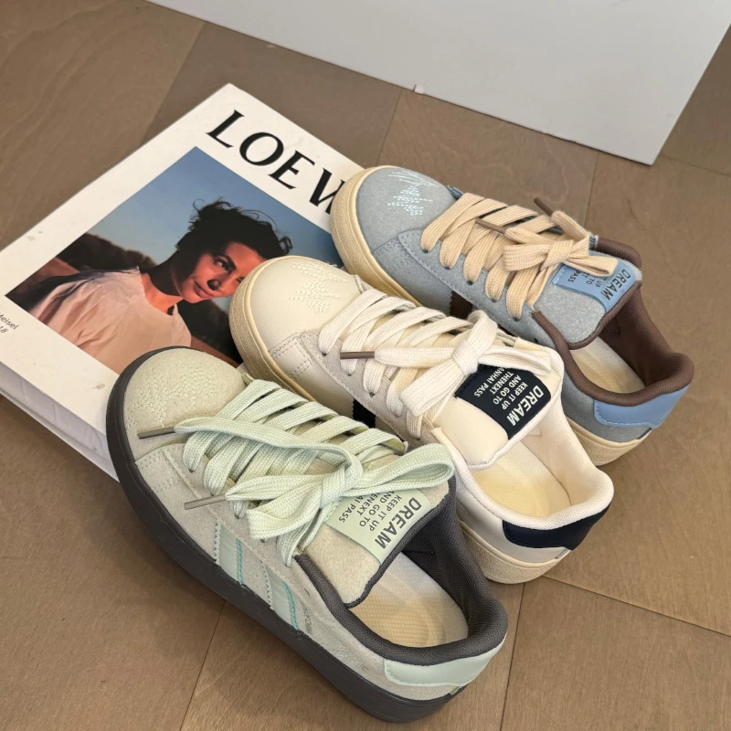 35-43码秋季新款皮面小白鞋女百搭休闲运动平底板鞋41-42大码女鞋