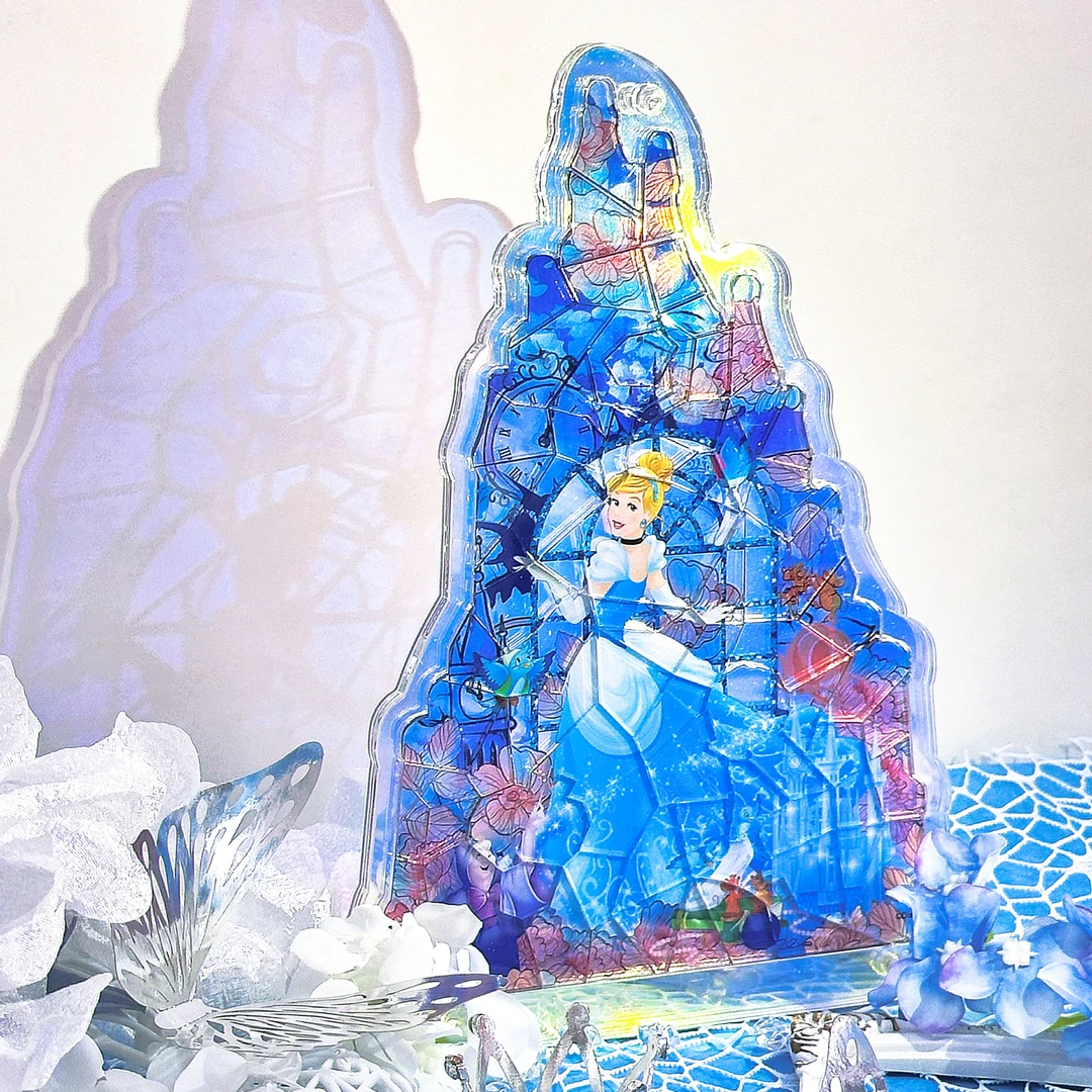公主亚克力彩窗异形拼图小美人鱼白雪公主桌面摆件节日礼物
