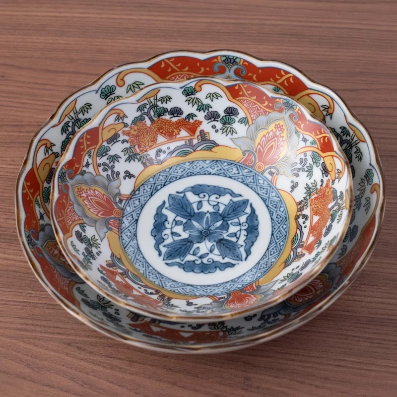 美浓烧日本进口陶瓷深盘高颜值装菜盘日式龙纹精美家用釉上彩餐具
