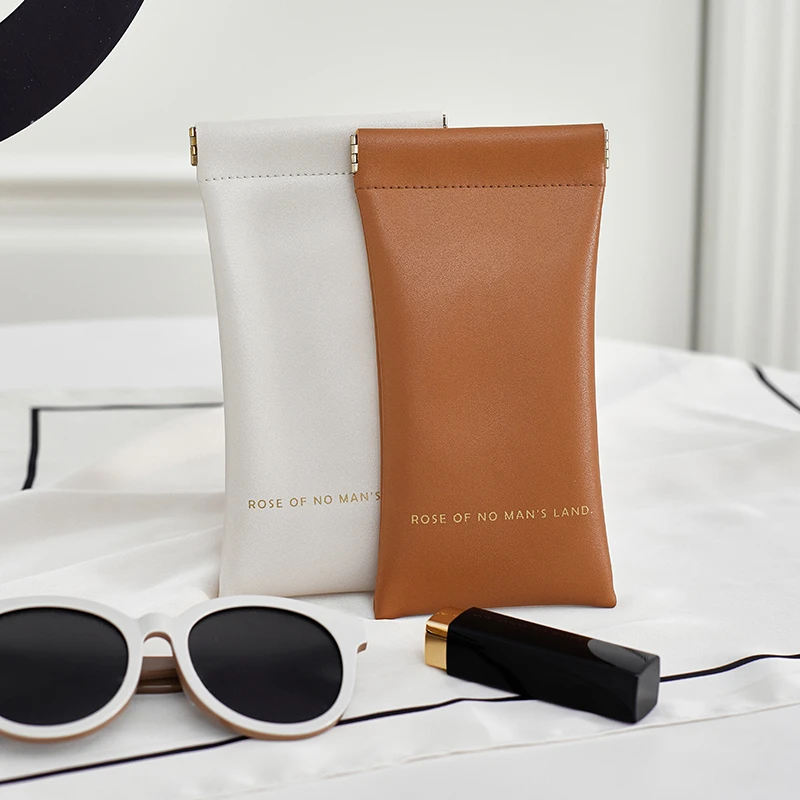 质感高档便携眼镜袋墨镜太阳镜收纳盒耐磨抗压眼镜弹片男女镜包