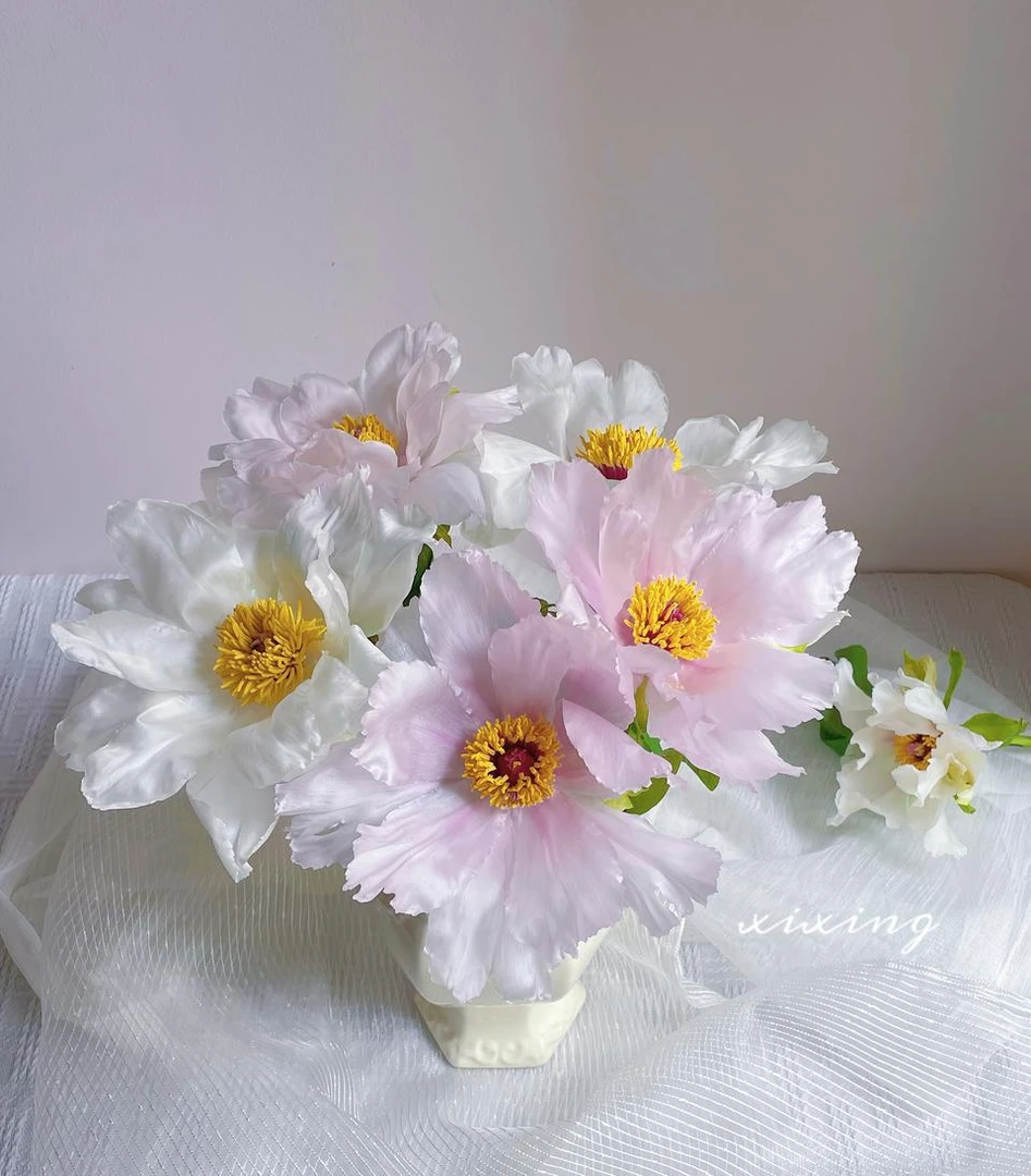 四川芍药油画牡丹鲜切花开花绿色修剪养护