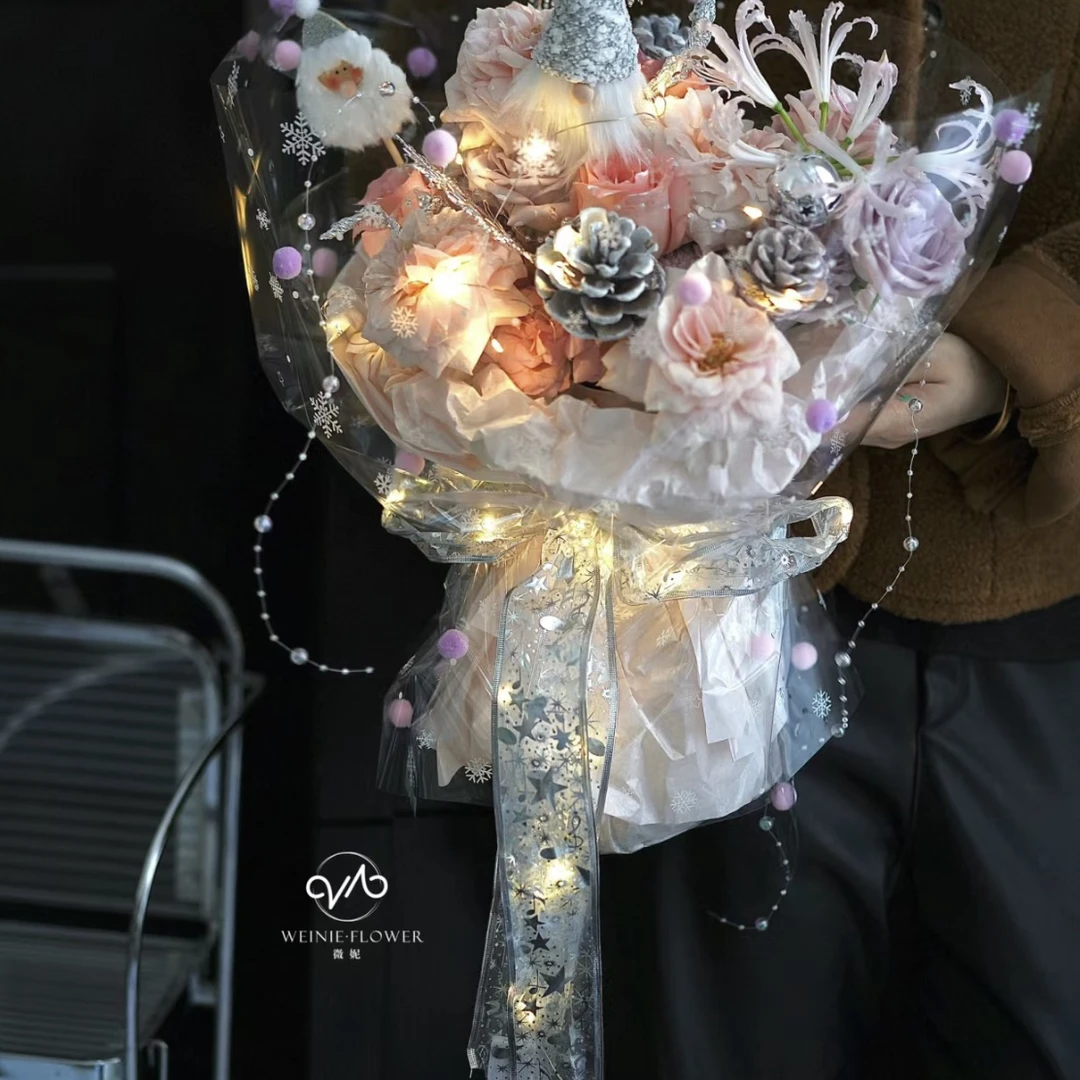 【圣诞限定】圣诞系列 发光星星丝带 鲜花包装丝带