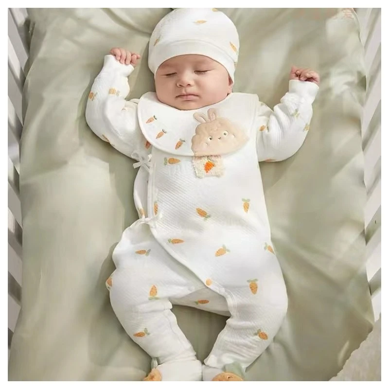 【纯棉保暖衣】连体哈衣新生儿蝴蝶衣和尚服无骨春秋新款待产包必备