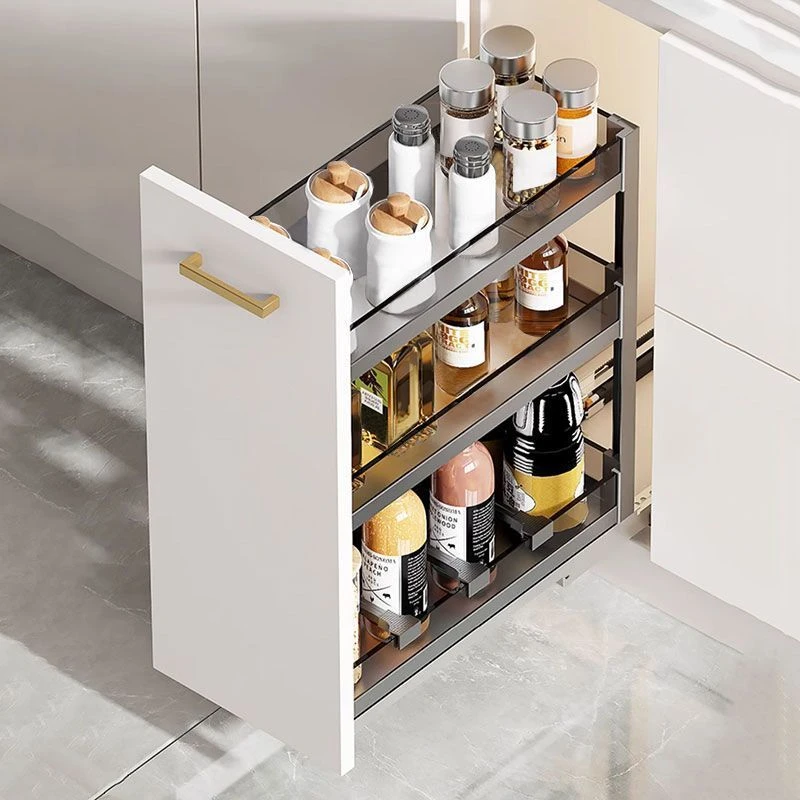 调料拉篮厨房橱柜窄柜极窄小尺寸柜内抽拉式置物架收纳神器