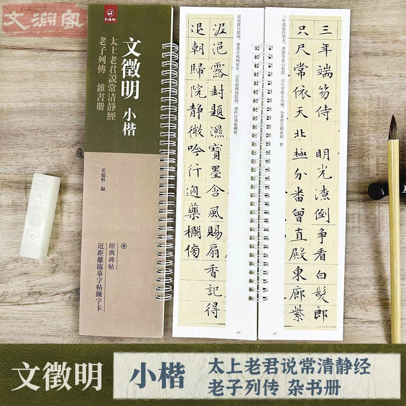 文徵明小楷 杂书册 老子列传 近距离临摹字卡 书法初学毛笔练字帖