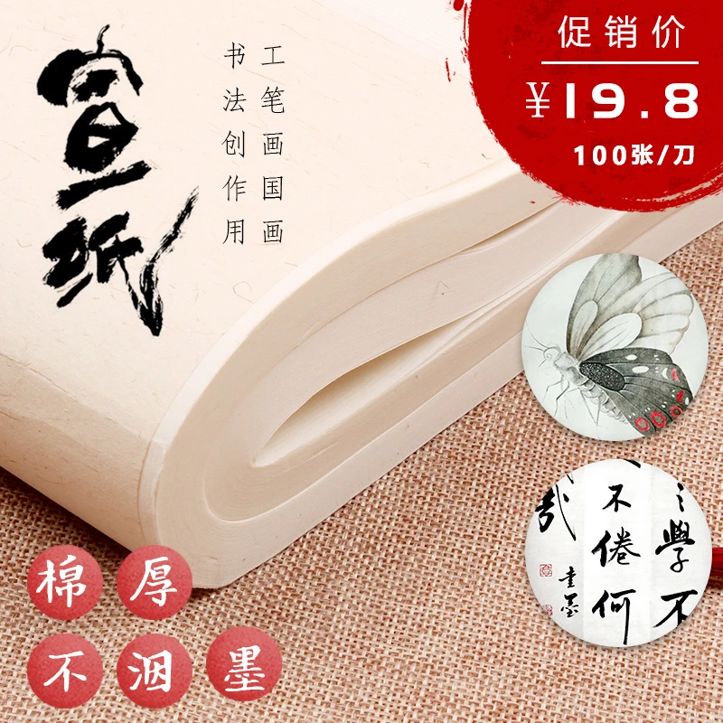 半生半熟宣纸 书法专用纸国画初学者毛笔书法练习专用练字作品纸