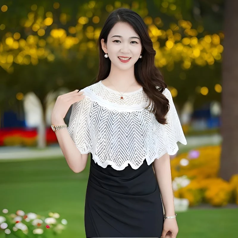 【赠胸针】新款时尚披肩宽松显瘦夏装镂空洋气外搭气质短款防晒护肩