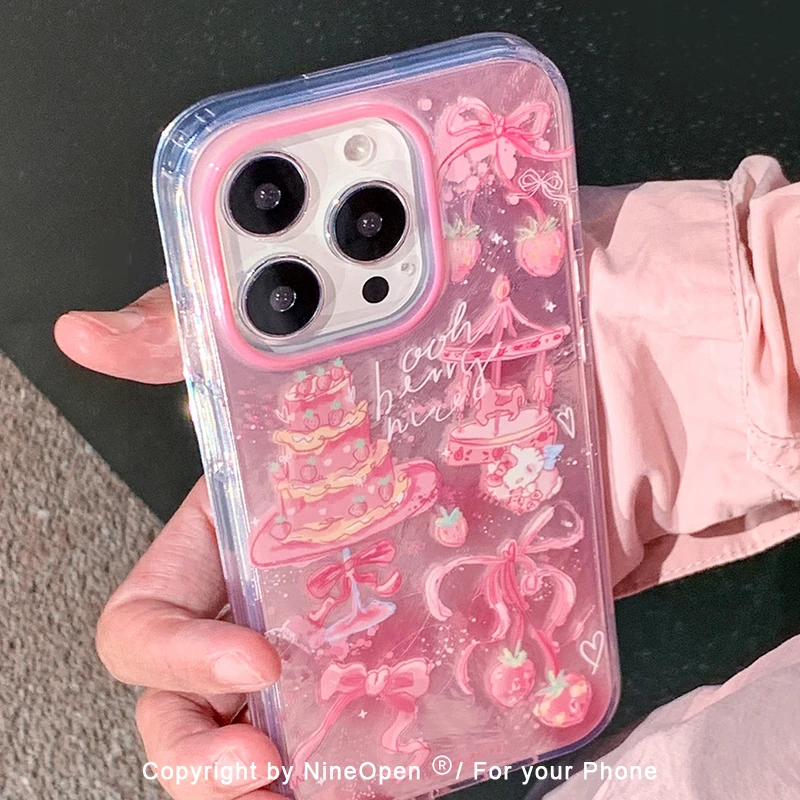 九点半蕾丝粉蝴蝶结适用苹果17promax手机壳iphone16/15pro保护套