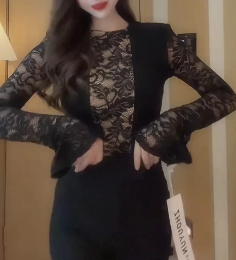 女人味假透肤长袖打底衫【好物推荐】