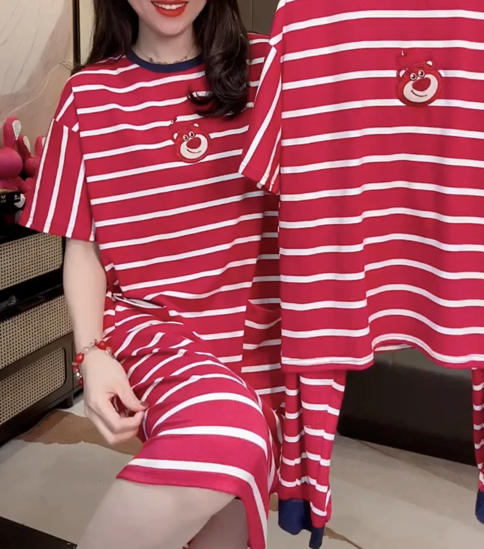新年款条纹小熊家居服【两个版本】