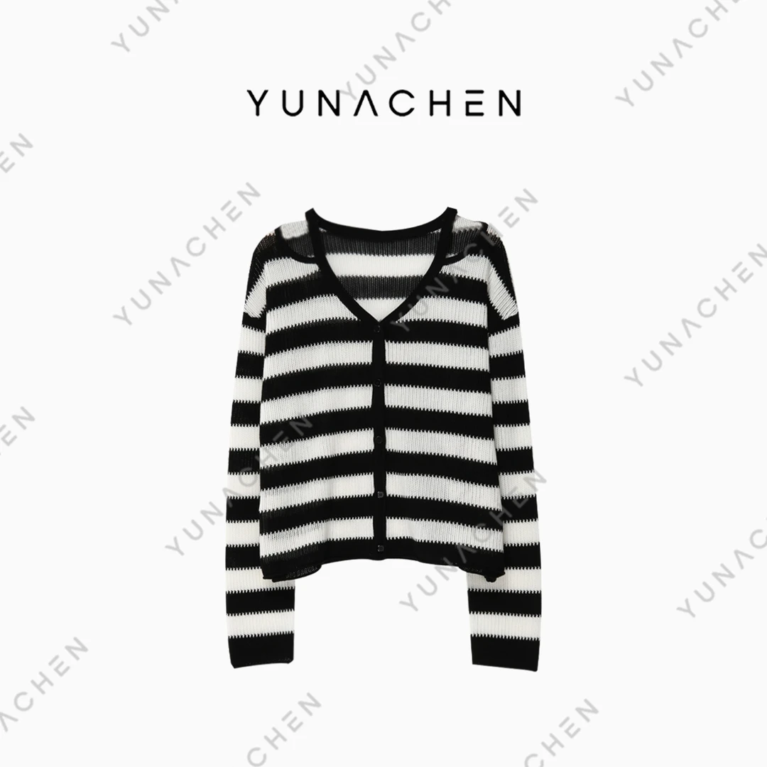 YUNACHEN【亦可】ZI3秋季设计师款时尚轻奢气质百搭长袖上衣86-6125