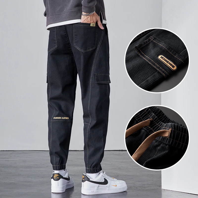 冠欧奥斯春季新款潮牌工装裤宽松百搭夏季九分束脚裤休闲长裤男款