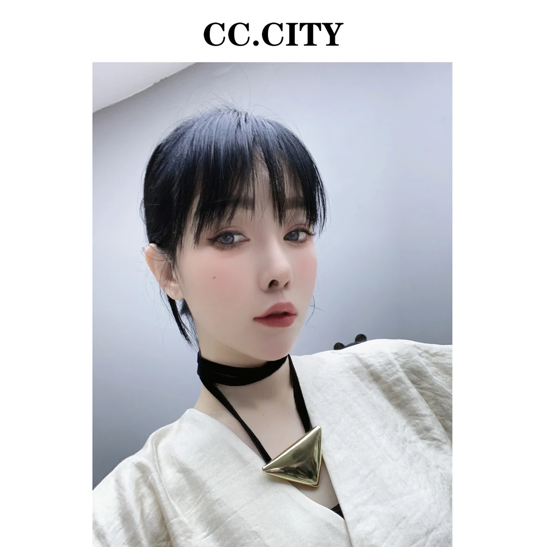 非金属项链 【蔡丽丽&CC.city】时尚倒三角项链XL110