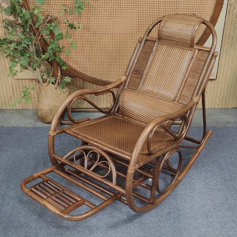 阳台摇椅户外藤椅成人午睡躺椅客厅家用休闲椅老人逍遥摇椅