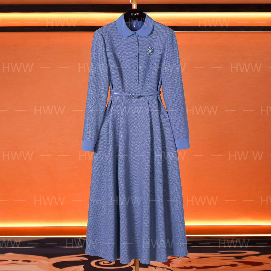 HWW轻奢设计师女装连衣裙优雅气质修身时尚收腰连衣裙DHZHJ404334