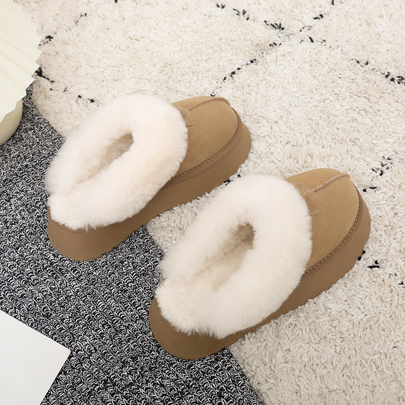 毛毛拖鞋女外穿2024年新款秋冬时尚百搭雪地靴厚底加绒包头棉拖鞋