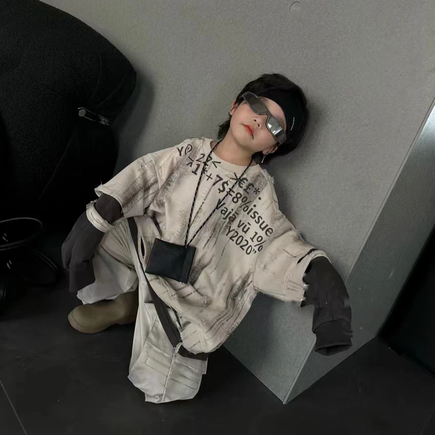 儿童卫衣洋气春秋男童中大童韩版秋季新款长袖透气质感ol宽松