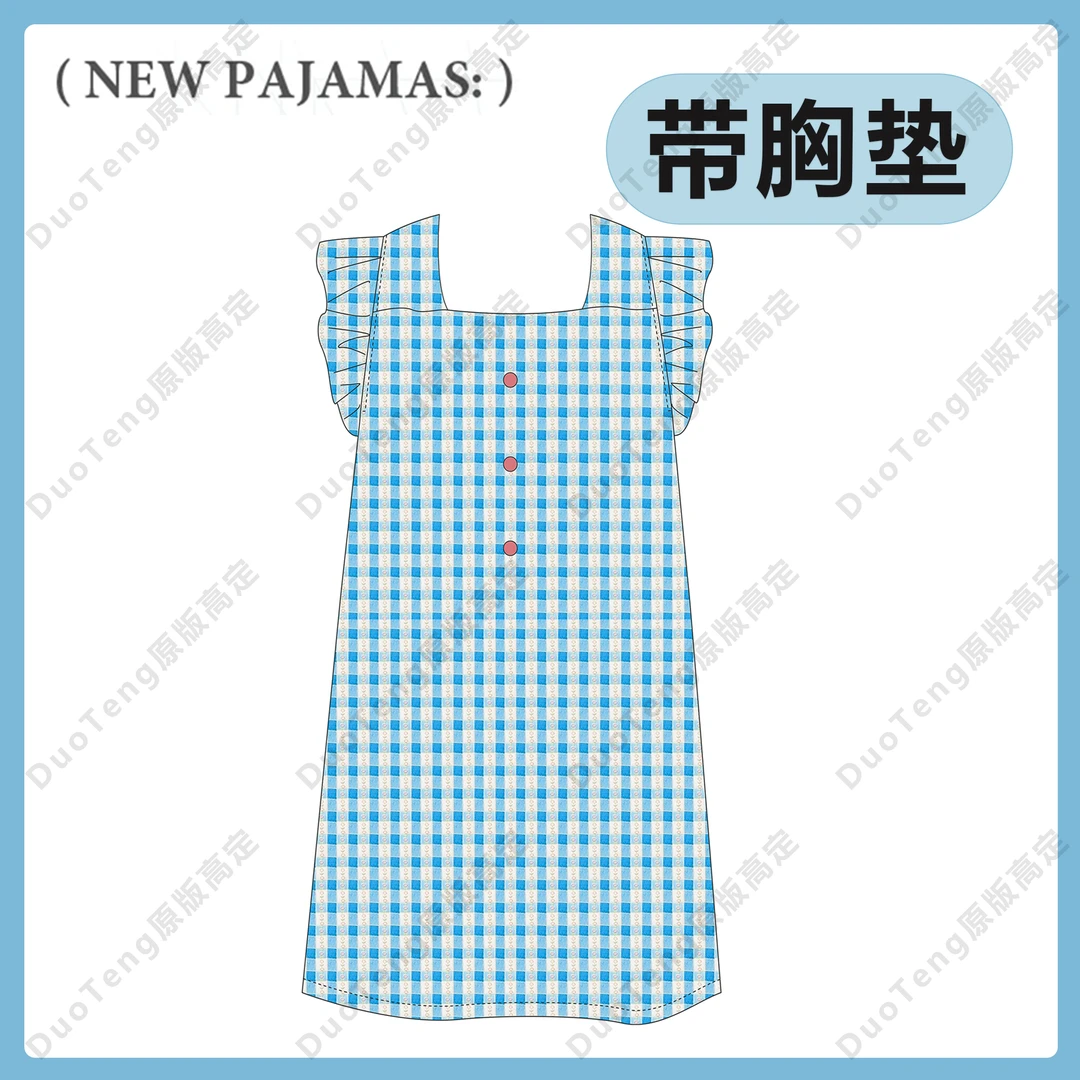 【带胸垫】夏季新款带胸垫甜美2024新款ins风女士睡裙休闲家居服--