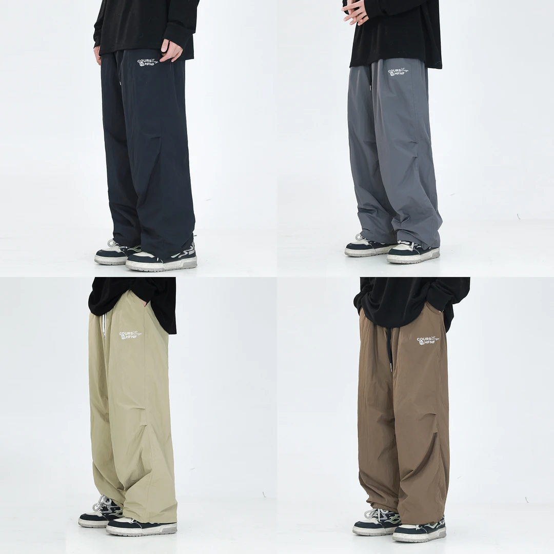 聪明陈 美式潮牌宽松直筒阔腿休闲裤复古街头百搭工装裤40189