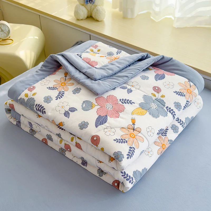 佳小乖田园风印花水洗棉棉花夏被被子被芯可机洗夏凉被薄款空调被
