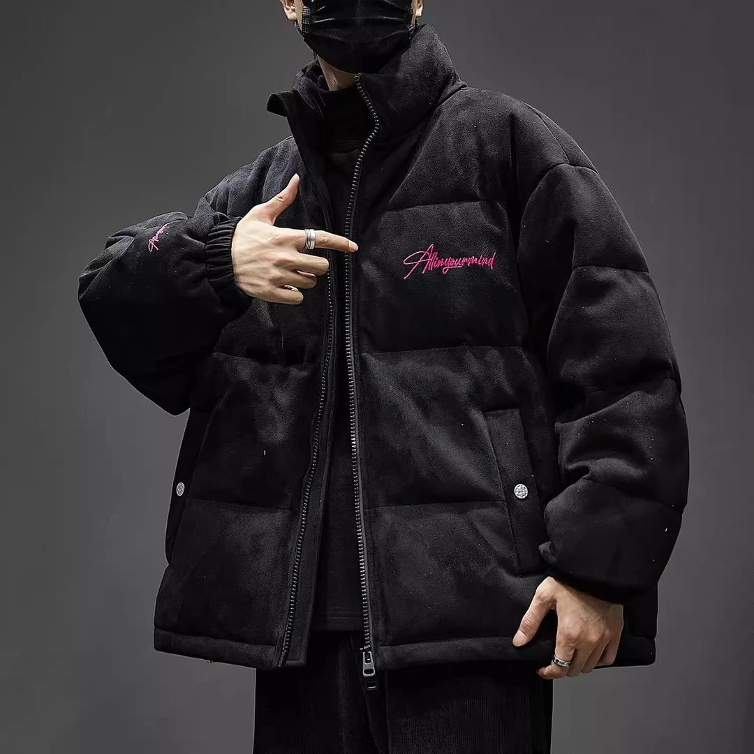 MR.MUDI/穆迪先生美式高街立领羽绒服秋冬新款刺绣男女情侣装外套