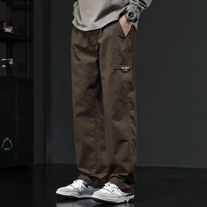 MR.MUDI/穆迪先生宽松直筒休闲裤锥形中腰垂感西装春秋季长裤子男