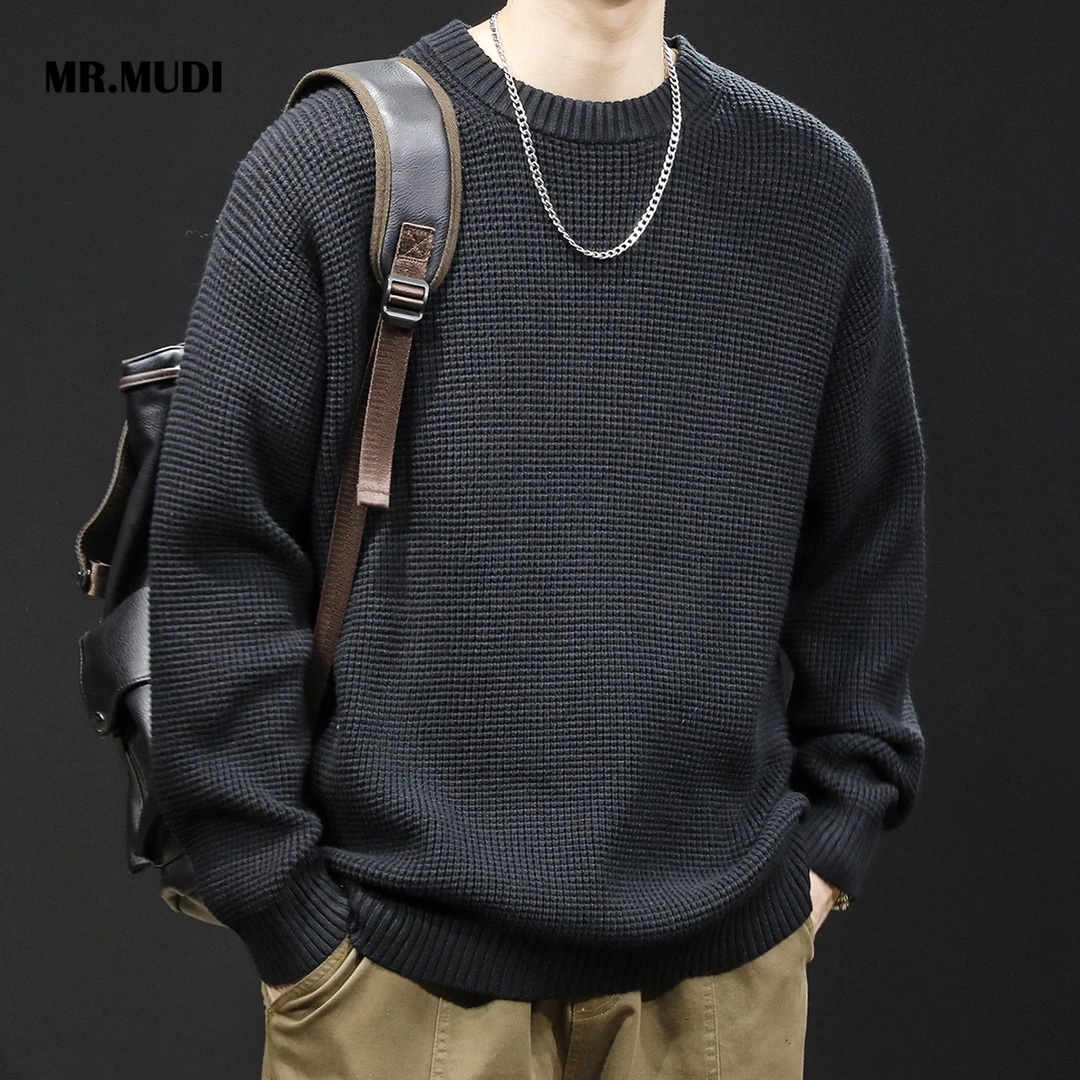 MR.MUDI/穆迪先生针织毛衣男冬季慵懒内搭宽松大码男士外套秋冬款