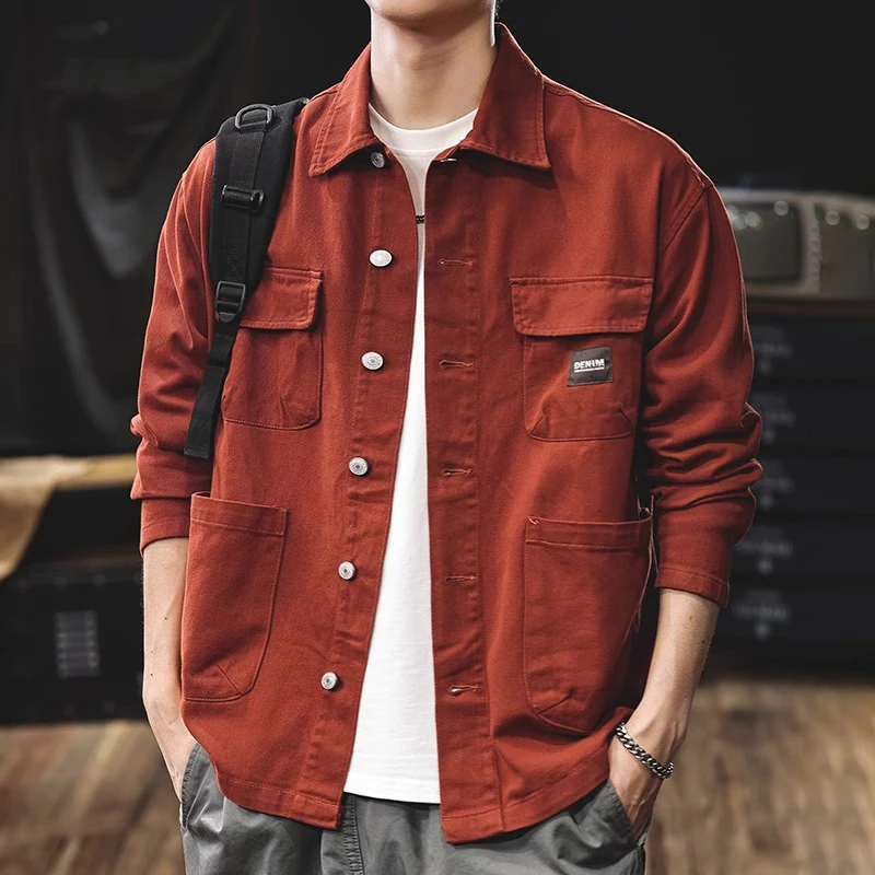 MR.MUDI/穆迪先生重磅美式复古牛仔外套男士潮牌宽松秋季休闲夹克