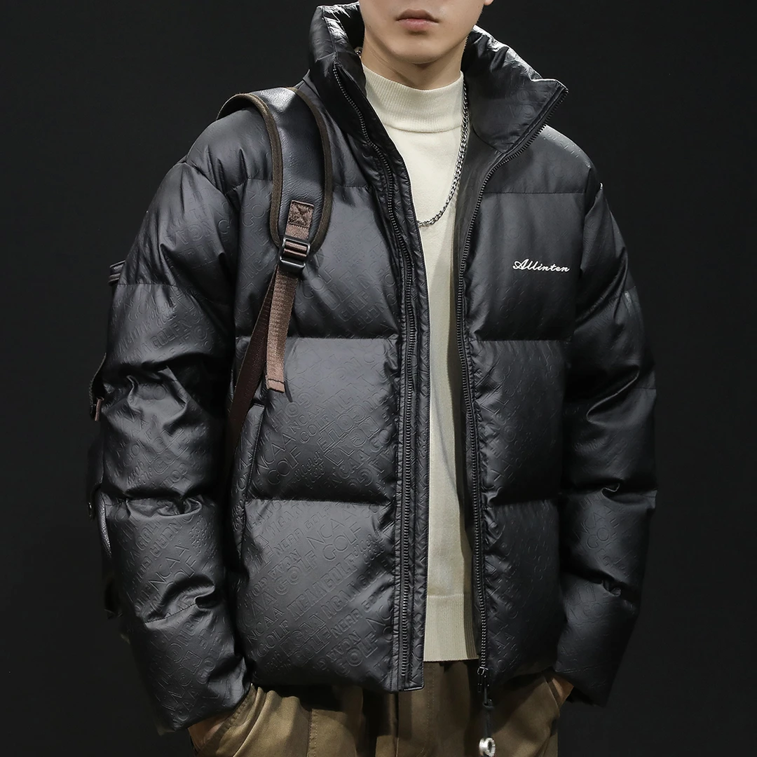 MR.MUDI/穆迪先生羽绒服男冬季新款亮面男士外套短款立领新国标