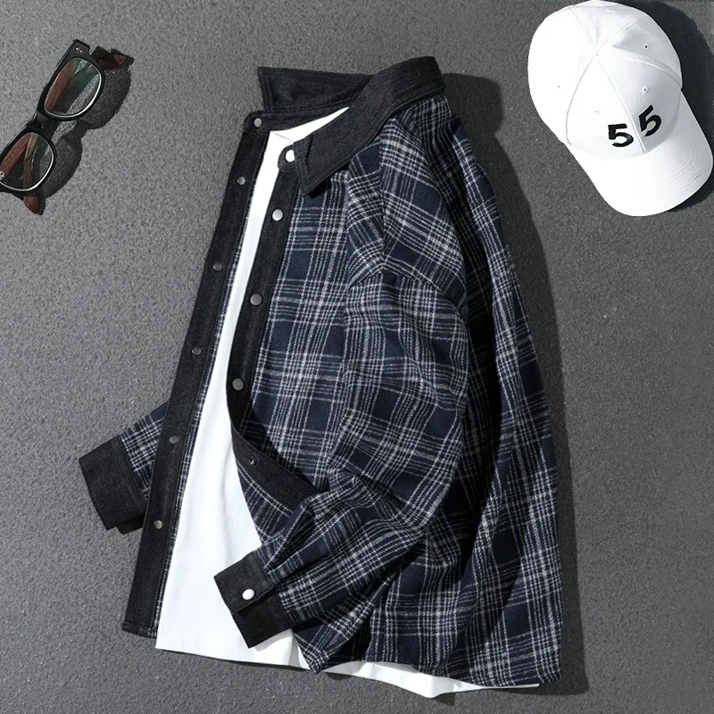 MR.MUDI/穆迪先生格子美式复古宽松外套2025秋季新款高级感长袖男