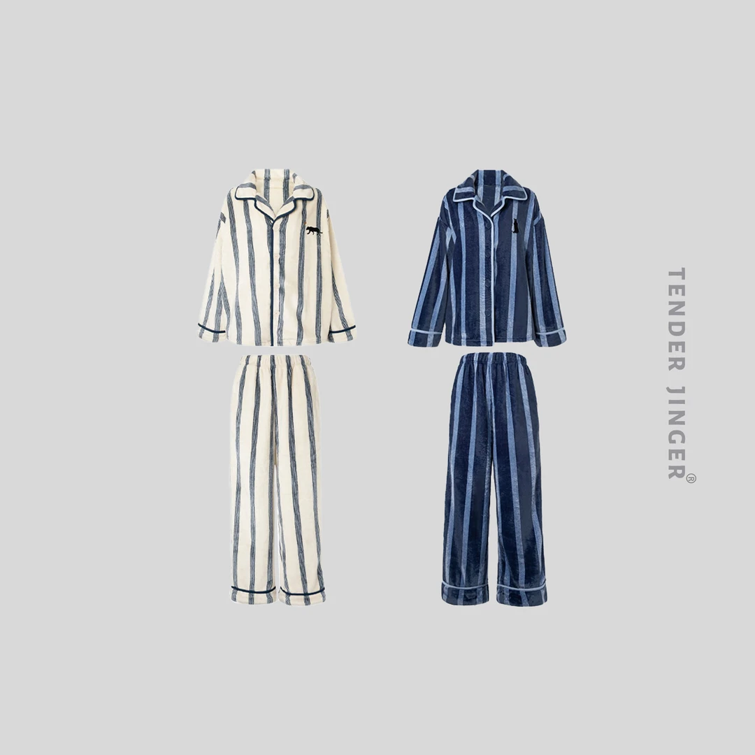 Tender Jinger都市黑豹系列男女通穿情侣法兰绒套装T2311MYM01213