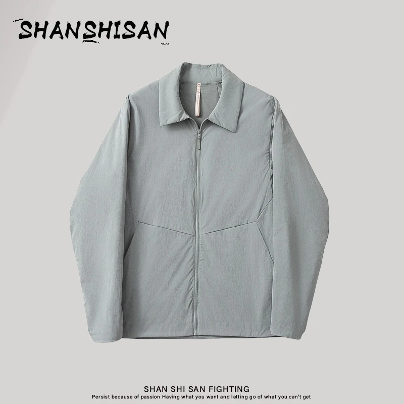 秋冬新款抗静电男士轻量化休闲立领夹克通勤商务翻领上衣26957