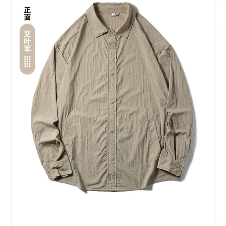 春夏户外薄款透气抗皱时尚防晒服高端长袖速干衬衫通勤外套23622