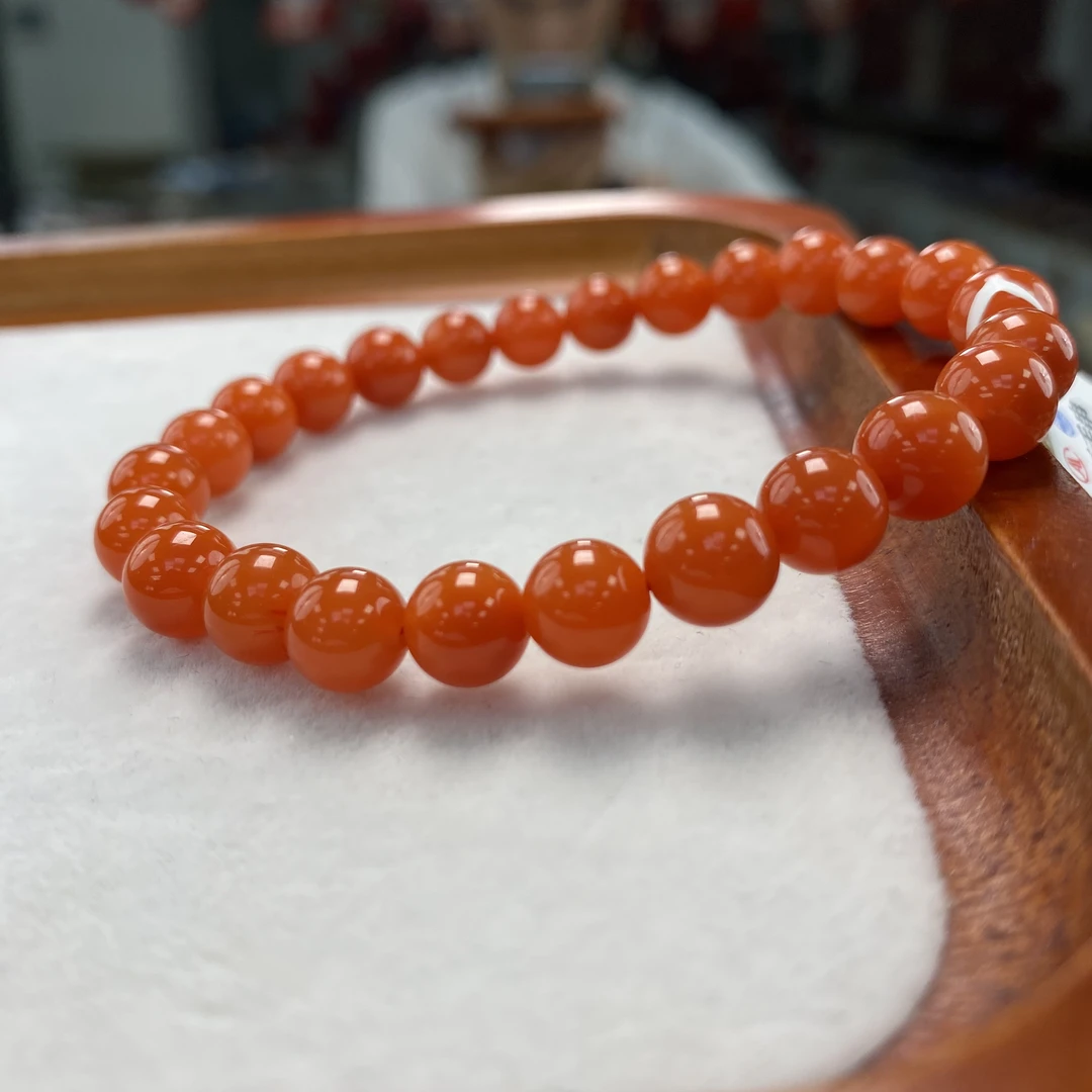 保山南红精品圆珠手串 6mm 多样性发一