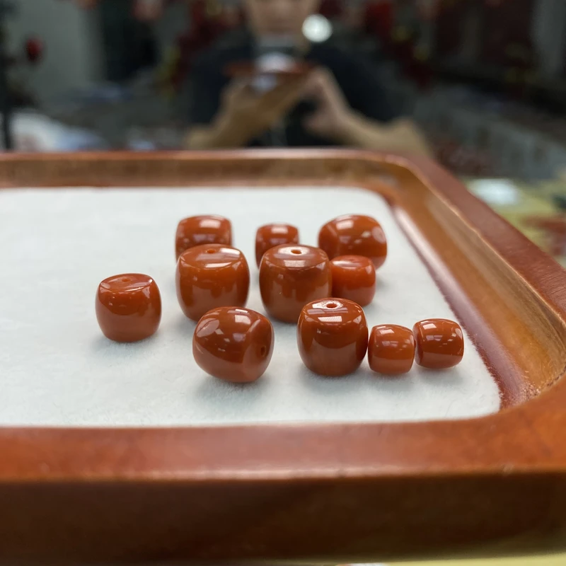 【小刘南红】保山南红直切单珠 6-11mm  多样性发一