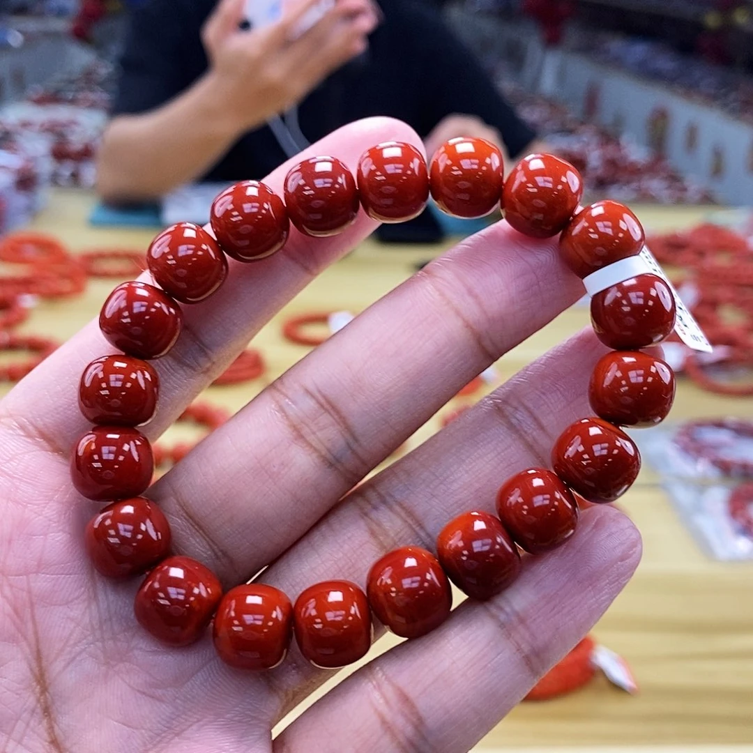 【小刘南红】保山南红锦红老型（典藏）单圈11mm     多样性发一