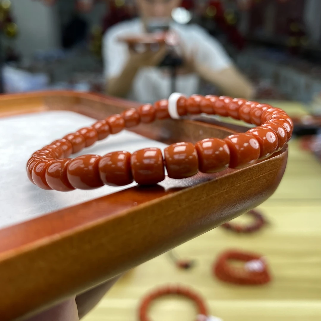 【小刘南红】保山南红精工直切单圈  6mm    多样性发一