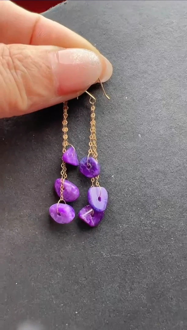 【闪购商品】苏纪石（舒俱来）耳钩未镶嵌多样性发一