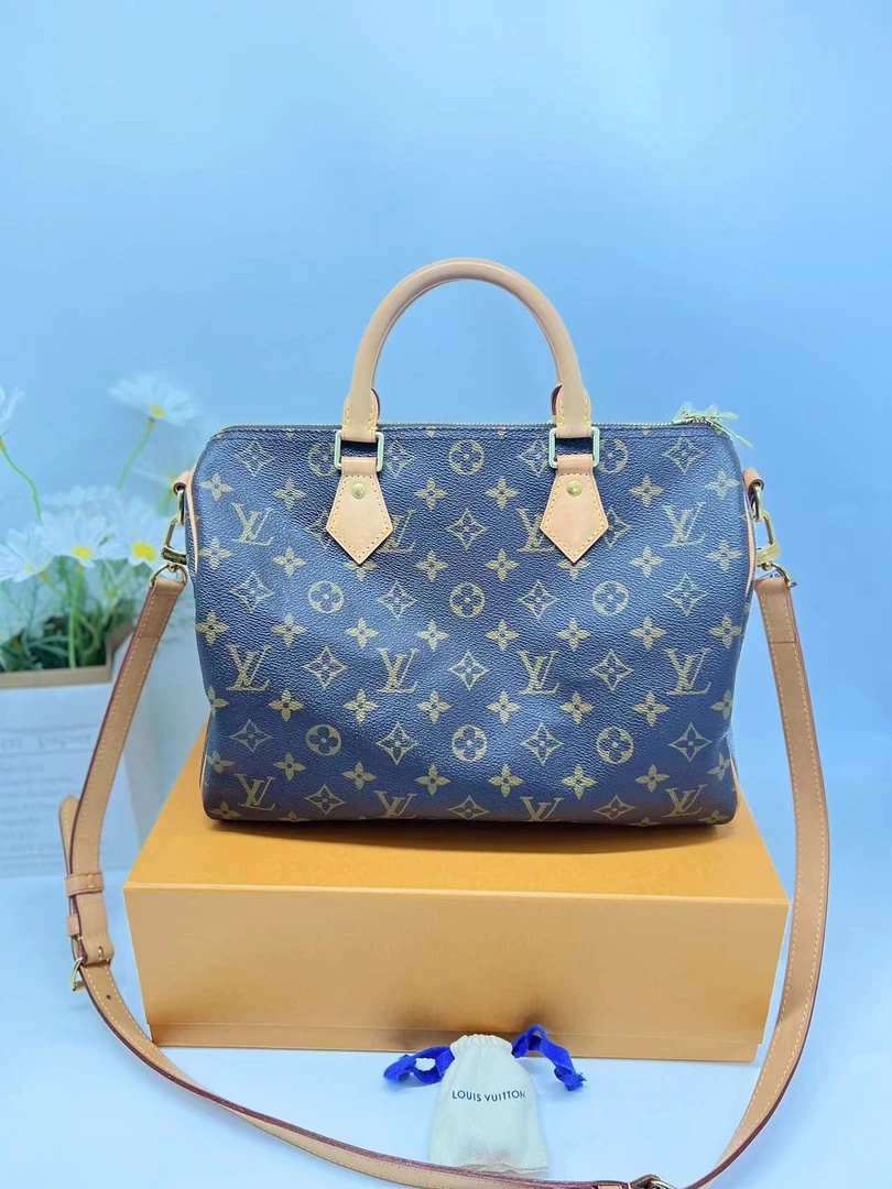 99新 LouisVuitton/路易威登 97新/speedy30老花肩带款